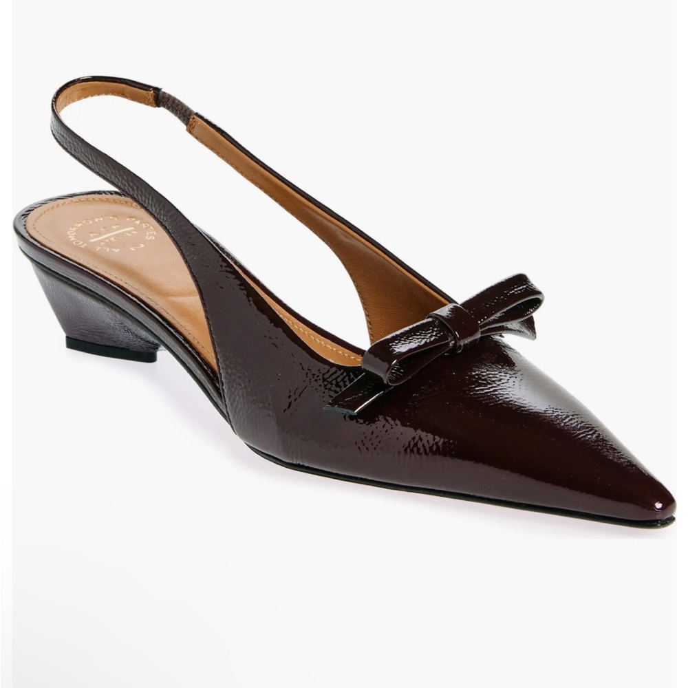 ATP Atelier burgundy Fumane pointed toe slingback pumps in Grumello